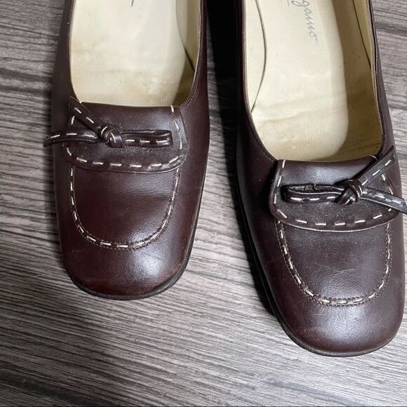 SALVATORE FERRAGAMO vintage Contrast Stitch Bow Flat - Picture 5 of 9